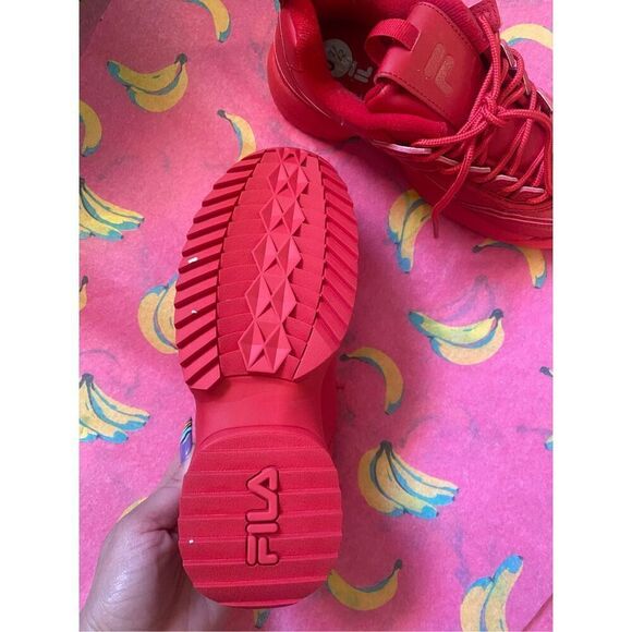 Chunky Red Fila Sneakers - Picture 6 of 7
